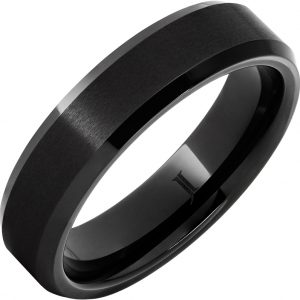 Black Diamond Ceramic™ Beveled Ring With Satin Center