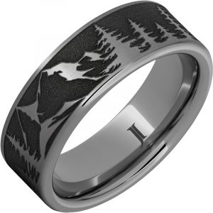 Rugged Tungsten™ Mountain Pine Forest Ring