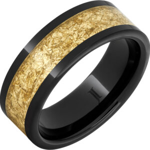 Black Diamond Ceramic™ Ring With 24k Gold Leaf Inlay