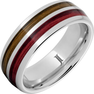 Double Barrel - Barrel Aged™ Serinium® Ring with Bourbon and Cabernet Inlays