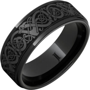 The Viking - Black Diamond Ceramic™ Engraved Ring