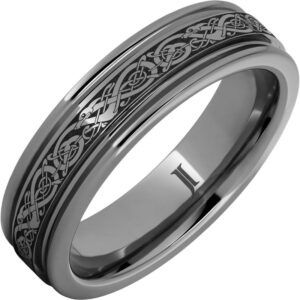 The Viking - Rugged Tungsten™ Engraved Rounded Edge Ring