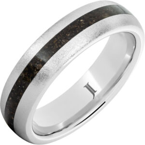 Serinium® Ring with Grey Dinosaur Fossil Bone Inlay