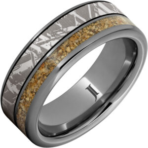 Chicxulub - Rugged Tungsten™ Dinosaur Fossil Inlay Ring