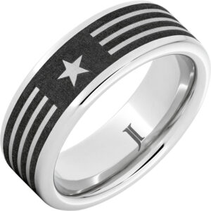 Stars and Stripes - Serinium® Men's Ring with American Flag Engraving
