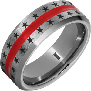 The Stars and Stripes - Rugged Tungsten™ Ring with Enamel Inlay