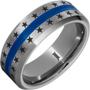 The Stars and Stripes - Rugged Tungsten™ Ring with Enamel Inlay