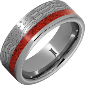 Old Glory - Coral Inlay Rugged Tungsten™ Ring