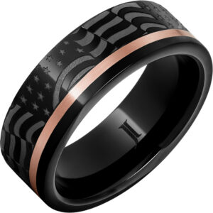 Old Glory - Black Diamond Ceramic™ American Flag Ring with 14K Gold Inlay