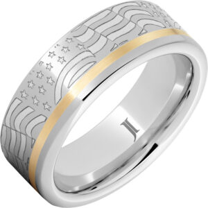 Old Glory - Serinium® American Flag Ring with 14K Gold Inlay