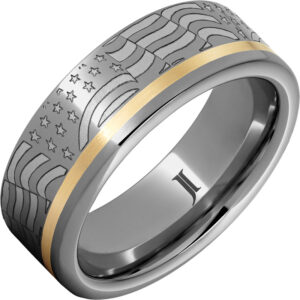 Old Glory - Rugged Tungsten™ American Flag Ring with 14K Gold Inlay