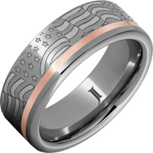 Old Glory - Rugged Tungsten™ American Flag Ring with 14K Gold Inlay