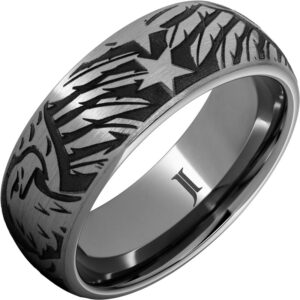 Rugged Tungsten™ Ring with American Bald Eagle Engraving